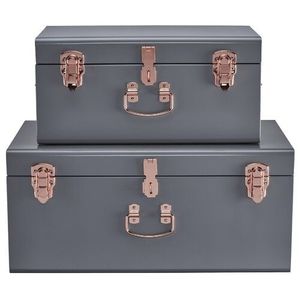 Contenedor de Metal Rosa con Tapa Abatible, Diseño Rectangular Clásico, Caja de Almacenamiento de Metal Rosa para Organización de Artículos Diversos - Product Image 4