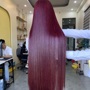 Pelucas de cierre de encaje recto de Color marrón a granel de cabello virgen vietnamita con línea de cabello Natural HD estilo de bebé de encaje fino - Product Image 1