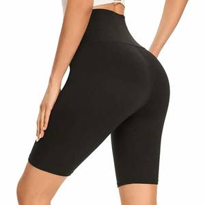 Ropa negra personalizada para mujer, pantalones cortos de cintura alta con cordón, Material de poliéster y algodón para gimnasio y Fitness, para verano - Product Image 6