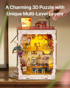 Rompecabezas 3D de Madera, Kit de Manualidades para Crear un Rincón de Lectura con Luz LED, Decoración Creativa Hecha a Mano para el Hogar, Regalo - Product Image 5