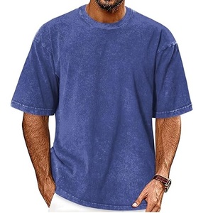 Wholesale Men Acid Wash T Shirt Streetwear Hip Hop 100% Cotton <b>tshirts</b> With Logo Customize Oversized Vintage T-Shirt Breathable - Product Image 1