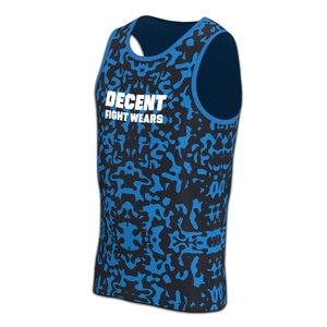 เสื้อกล้าม MMA สีน้ำเงินลายพรางสำหรับผู้ชาย ยี่ห้อ Decent Fight ระบายอากาศได้ดี ซับเหงื่อ ยืดหยุ่น เหมาะสำหรับกีฬามวยปล้ำผสม - Product Image 4