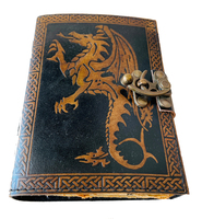 Carnet en cuir vintage Dragon de Feu pour femmes, grand format, carnet de croquis aux pages texturées, papier recyclé fait main, planificateur au fusain, cadeau