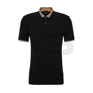ODM เสื้อโปโลผู้ชายผ้าไอซ์ซิลค์แห้งเร็วสำหรับใส่ตีกอล์ฟโลโก้ที่กำหนดเองได้สูงผ้าโพลีเอสเตอร์ผ้าสแปนเด็กซ์แขนสั้นสีพื้นเสื้อเอช - Product Image 1