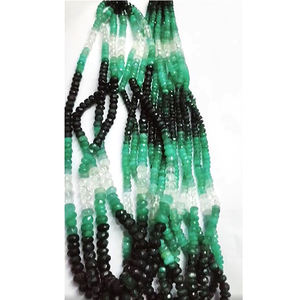 Iroc ลูกปัดพลอยสังเคราะห์สีเขียวมรกต11เส้นขนาด5-7มม. 615ซม. พลอยหลวมยาว14นิ้ว - Product Image 1