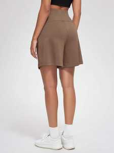 Women'<b>s</b> High <b>Waist</b> Modal Soft Wide Leg Casual Relaxed <b>Shorts</b> with Pockets Inseam Wholesale Custom - Product Image 2