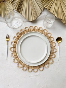 Nouveau choix de napperons en rotin naturel décor vaisselle variété de tailles décorations personnalisées pour noël fait à la main du Vietnam - Product Image 3