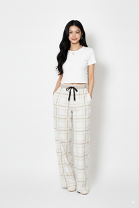 Pantalon décontracté pour femme, coupe ample, à cordon de serrage, écologique, coupe-vent, pour la détente à la maison, coupe décontractée, hiver, vêtements OEM ODM - Product Image 4