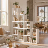 Étagère Modulaire Cubique Moderne avec Panneaux – Meuble de Rangement et de Présentation en Bois Gain de Place pour Salon et Hôtel