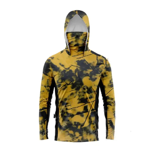 Sweat à capuche de pêche camouflage avec couverture faciale attachée Sweat à capuche évacuant l'humidité pour la pêche d'été conçu pour la sécurité au soleil et le style - Product Image 2