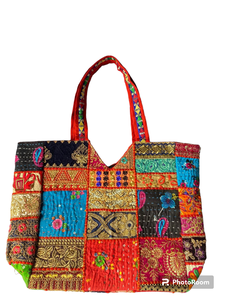 Black Recycled Patchwork Classic <b>Promotional</b> Tote <b>Bag</b> Customized Logo Letterpress Printing Eco-Friendly Zero Waste Reusable for - Product Image 2