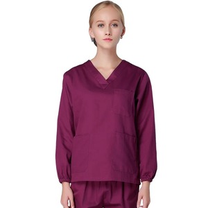 Vêtements médicaux femmes fermeture éclair ouverture gommage manteau col rond coton allaitement uniforme Spa vêtements de travail médecin salopette vétérinaire - Product Image 3