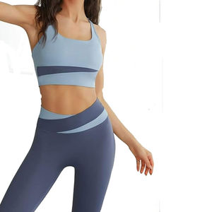 Conjunto de Yoga Profesional para Mujer, Diseño Nuevo, Logotipo Frontal Sólido, Transpirable, Spandex/Poliéster, Conjunto de 2 Piezas, Venta al por Mayor, Nueva Llegada - Product Image 2
