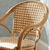 Fauteuil en rotin vintage, chaise de salle à manger en osier d'intérieur et d'extérieur, meubles en rotin naturel, terrasse, café, bistrot, restaurant, sièges