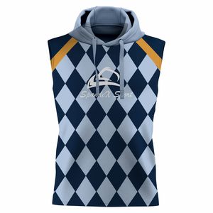 Summer Unisex Sports Hoodie Set 100% Cotton Solid Color Breathable Plus Size Short and Sleeveless Hoodie - Product Image 1