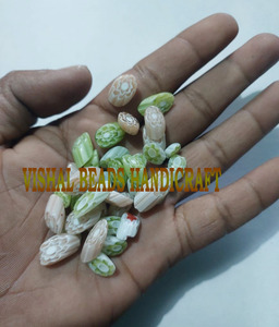 Lampwork Multicolored 8mm and 4mm Beads <b>Crystal</b> Flower Shaped Glass DIY <b>Kit</b> with Chevron Pattern Red & Blue Colors 6mm Size - Product Image 4
