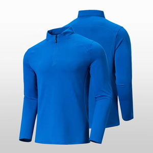 Camisas deportivas para correr de secado rápido para hombre, camisetas de manga larga atléticas activas, camisetas con cremallera de 1/4 cuartos - Product Image 5