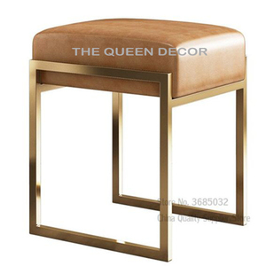 Taburete de alambre de hierro con forma de diseño indio para decoración del hogar de sala de estar moderna tela de terciopelo superior larga para comedor de Hotel al aire libre - Product Image 5