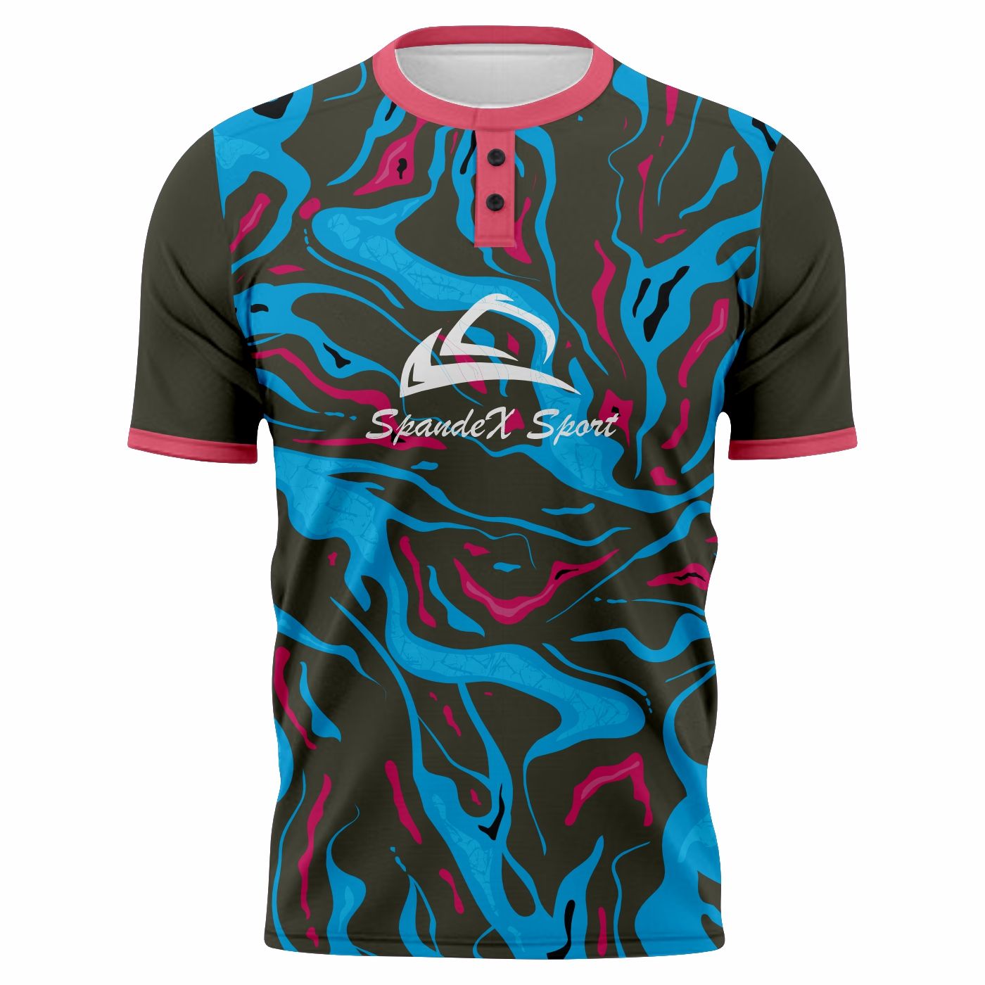 High Quality Custom Sublimation logo Baseball Pullover Mesh Men Uniform two  Button Baseball