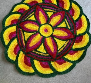 Tapis de porte Rangoli, tapisseries, décoration Pooja, cadeau de pendaison de crémaillère, mariage, fête prénatale, décoration Diwali, fleurs, Ganpati, Navratri - Product Image 4