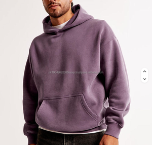 Sudaderas con Capucha Lisas de Alta Calidad Personalizadas al por Mayor, Sudaderas con Capucha Informales para Hombre, Lisas, con Cierre, 450 Gsm, Corte Cuadrado, Talla Grande, Color Gris - Product Image 1