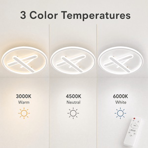 Modern Round LED <b>Ceiling</b> <b>Light</b> With <b>Remote</b> Dimmable Tri Color Acrylic Iron Surface Mount For Living Room Bedroom - Product Image 2