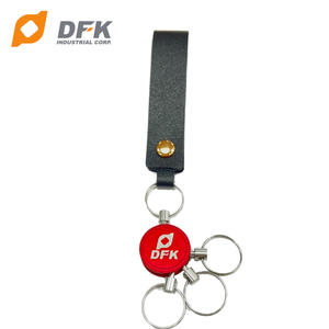 Llavero de aleación de aluminio personalizable con cuero de microfibra - Product Image 3