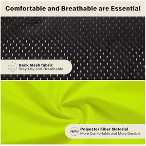 Veste de construction d'été Veste à haute visibilité Bande réfléchissante en toile pour la sécurité Motif solide - Product Image 6