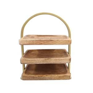 Wholesale Bulk Natural Wood <b>Cake</b> <b>Stand</b> Round Shape Single <b>Tier</b> <b>Cake</b> <b>Stand</b> Serving Tray Tabletop for Restaurants - Product Image 3