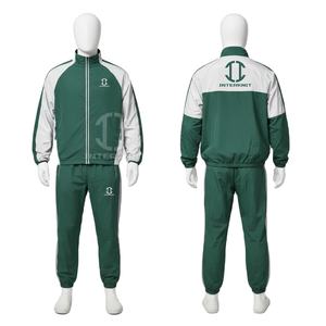 Conjunto Deportivo Personalizado Colorblock con Cierre para Hombre, de Alta Calidad, Impermeable, con Dobladillo Ajustable, 2 Piezas, Estilo Urbano - Product Image 1