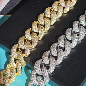 Cadena Cubana de Plata 925 con Incrustaciones de Diamantes de Moissanita Incoloros de 20 mm, Collar Brillante para Hombre, Moda a Bajo Precio - Product Image 6