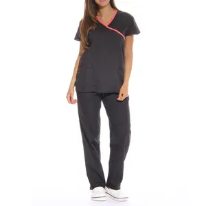 Hot Sell Stylish Stretch Women's Scrub Nursing Sets Hospital Uniforms Medical Nursing Uniforms for online sale