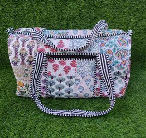 Bolsa de Lona de Algodón Estilo Bohemio Hecha a Mano para Mujer, Asa de Tela Cómoda, Decoración con Cadenas y Cremallera, Bolso de Viaje Moderno - Product Image 3