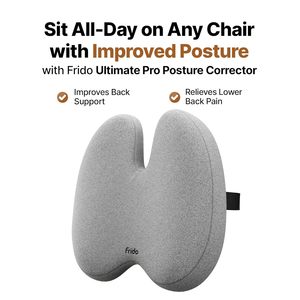 Frido Ultimate Pro Ergonomic Memory Foam Seat Cushion Backrest Combo | Anti-Slip Washable Removable Cover | Chair Use Posture - Product Image 4