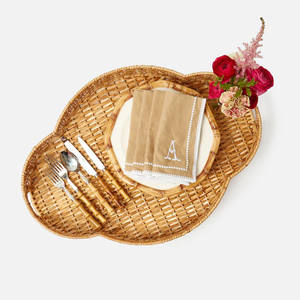 Charming Stylish Touch Versatile <b>Natural</b> Tone Multipurpose Home Decor <b>Hand</b> Braided Rattan Tray Made by Vietnam Artisans - Product Image 4