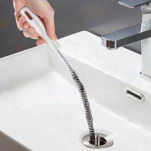 Outil de nettoyage de drain manuel en plastique flexible, pour cuisine et salle de bain, attrape-cheveux, déboucheur manuel, sans électricité - Product Image 1