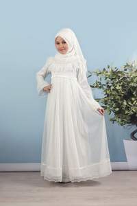 Elegante vestido de baile 2024 Abaya vestido modesto para niños mejor calidad y precio de fábrica cintura natural para trajes de hija - Product Image 6