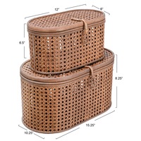 Boîte en rotin ovale pour rangement polyvalent, boîte de rangement artisanale, écologique, naturelle, décoration intérieure et extérieure, vente en gros du Vietnam