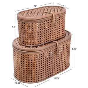 Caja ovalada de ratán para almacenamiento multiusos, caja de almacenamiento hecha a mano, ecológica, natural, decoración del hogar, venta al por mayor desde Vietnam - Product Image 5