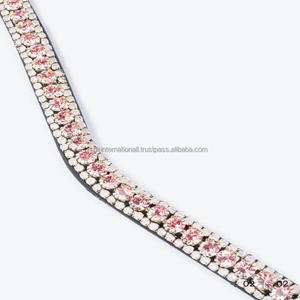 Banda para cejas de caballo de cristal para brida disponible en todos los tamaños personalizados formas y colores precio al por mayor cristales banda decorativa para cejas - Product Image 3