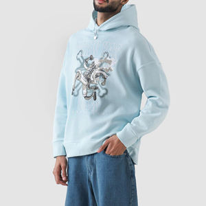 Sudadera básica de algodón 100% de alta calidad para hombre, jersey con logotipo propio personalizado, sudadera Lisa estampada con capucha, mezcla de algodón y poliéster para otoño - Product Image 4