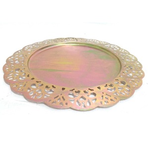 Vajilla de hierro plato redondo blanco Pc Color antiguo nuevo estilo bandeja de servicio para el hogar Cocina y Decoración de mesa - Product Image 5