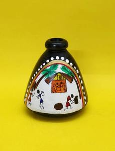 Ensemble de 3 vases en terre cuite peints à la main pour fleurs ou jardinières et présentation culturelle dans n'importe quelle pièce à prix d'usine - Product Image 5