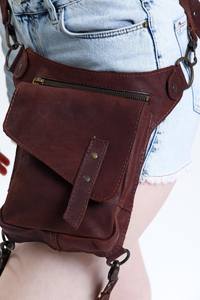 Último diseño 2025 bolso de pierna de cuero genuino cremallera de moda portátil impermeable personalizable Mini bolso de cintura para Unisex 2017 - Product Image 3