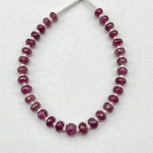 AAA Quality Pink Tourmaline Faceted Rondellel Shape Beads, 5-6MM Natural Gemstone Beads For Bracelet Making - Product Image 2