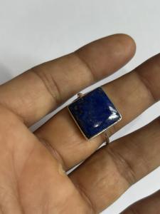 แหวนเงินสเตอร์ลิงทำด้วยมือชุดเครื่องประดับแฟชั่นสำหรับเป็นของขวัญครบรอบ8X10mm อัญมณี Lapis Lazuli - Product Image 3