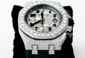 Reloj de negocios Chapado en plata de ley 925 para hombre, esfera de cristal de 40mm, correa de goma, joyería de moda de cuarzo, estilo Hip Hop Iced - Product Image 2