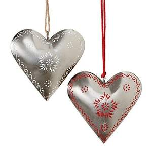 Adorno Navideño Colgante de Corazón, Diseño Moderno Hecho a Mano en Hierro Galvanizado, Acabado Rústico, Decoración Navideña para Árbol de Navidad - Product Image 2