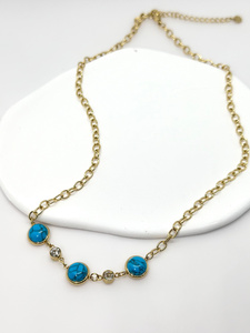 Summer Essential MOONRIVER Style simple Collier en acier inoxydable à la mode pour femmes Chaîne de perles Colliers ras du cou à la mode - Product Image 2