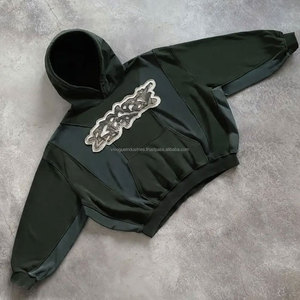 Sweat à capuche surdimensionné pour homme en molleton de coton premium avec impression de dessin animé brodée personnalisée pour les manches, hiver - Product Image 4